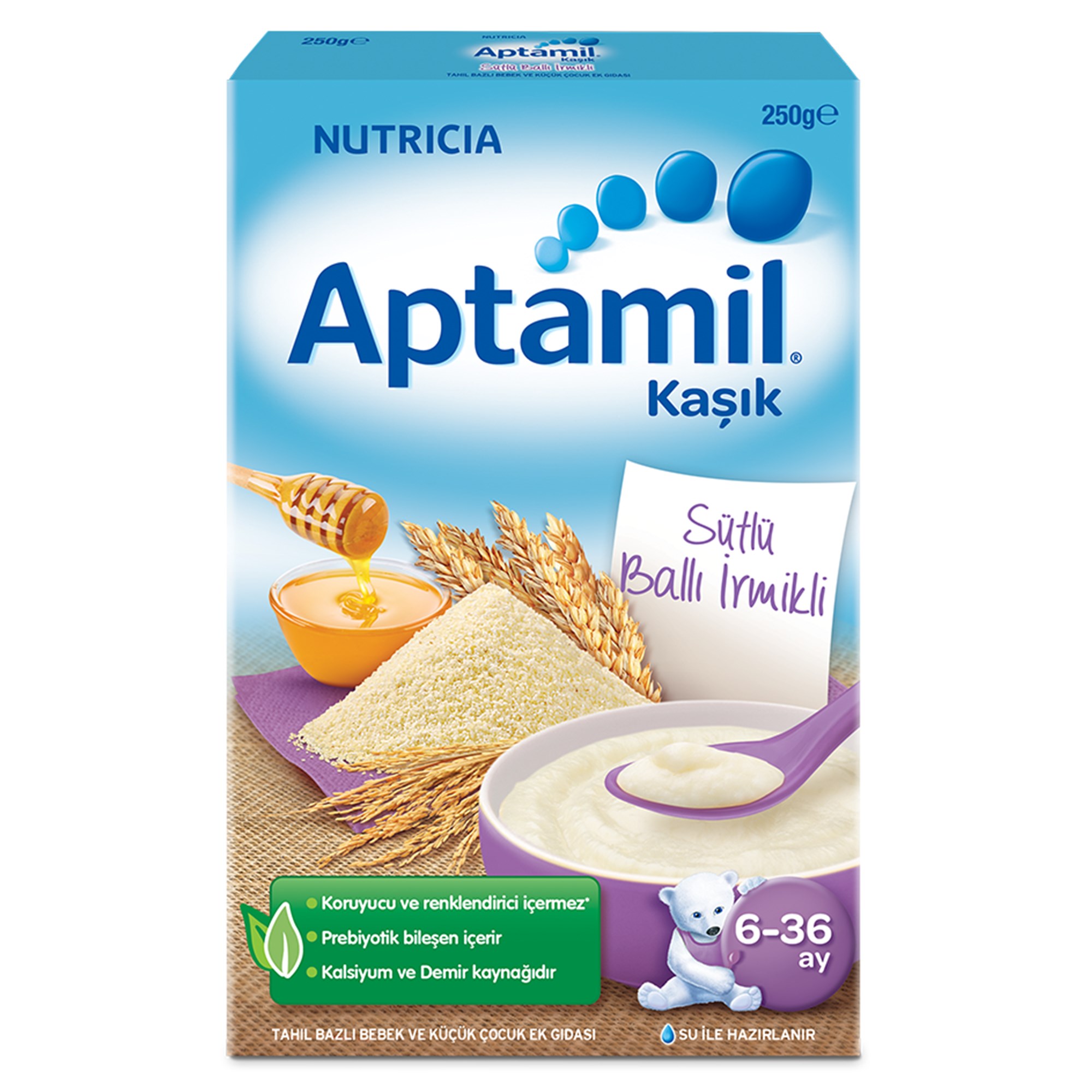 Aptamil Sütlü Ballı İrmikli Kaşık Maması 250 g 6-36 Ay 