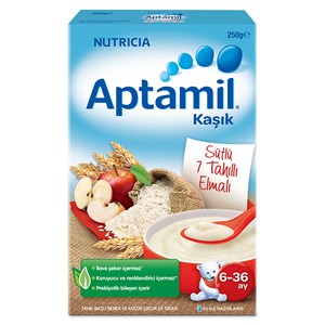 Aptamil Sütlü 7 Tahıllı Elmalı Kaşık Maması 250 g 6-36 Ay 