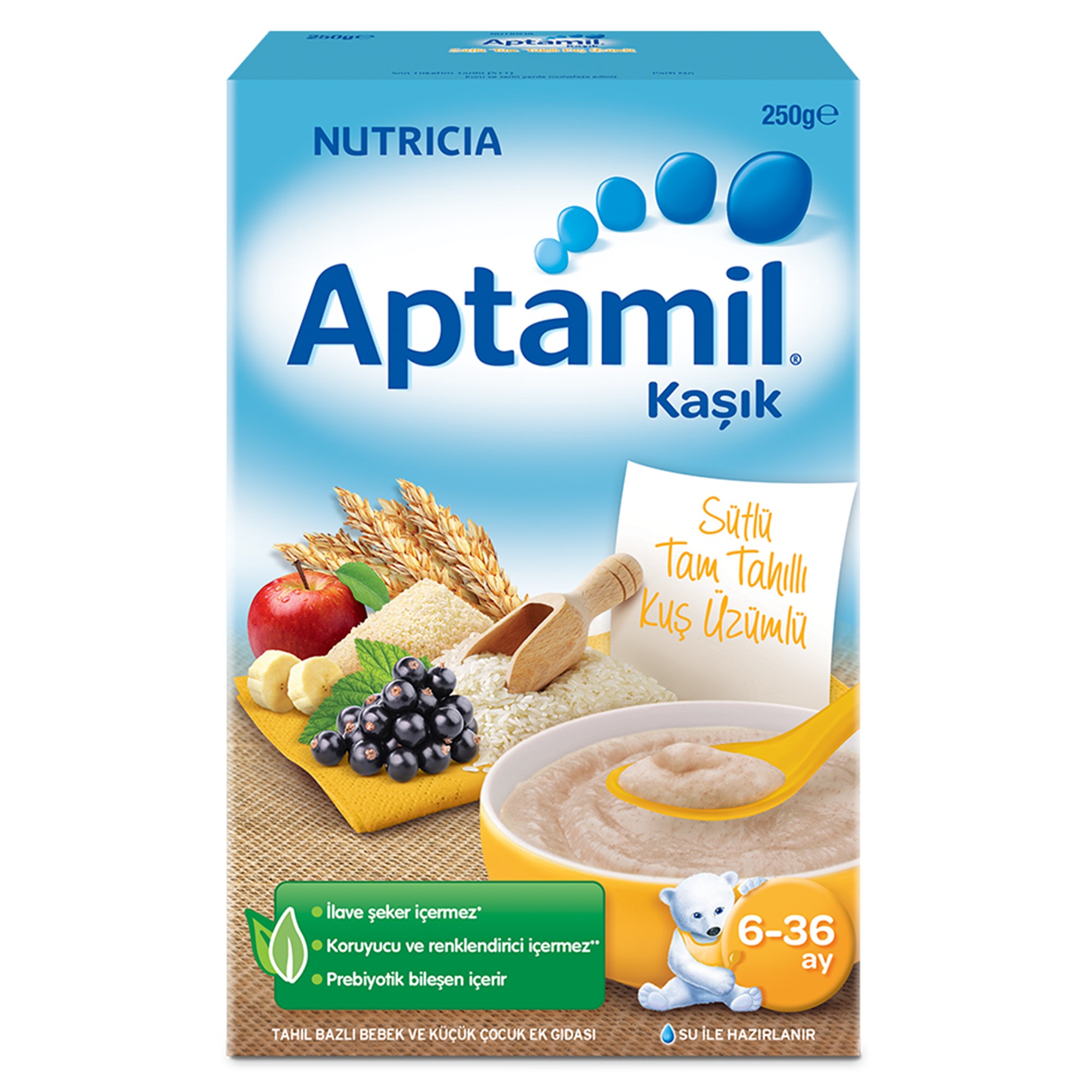 Aptamil Sütlü Tahıllı Kuş Üzümlü Kaşık Maması 250 gr 