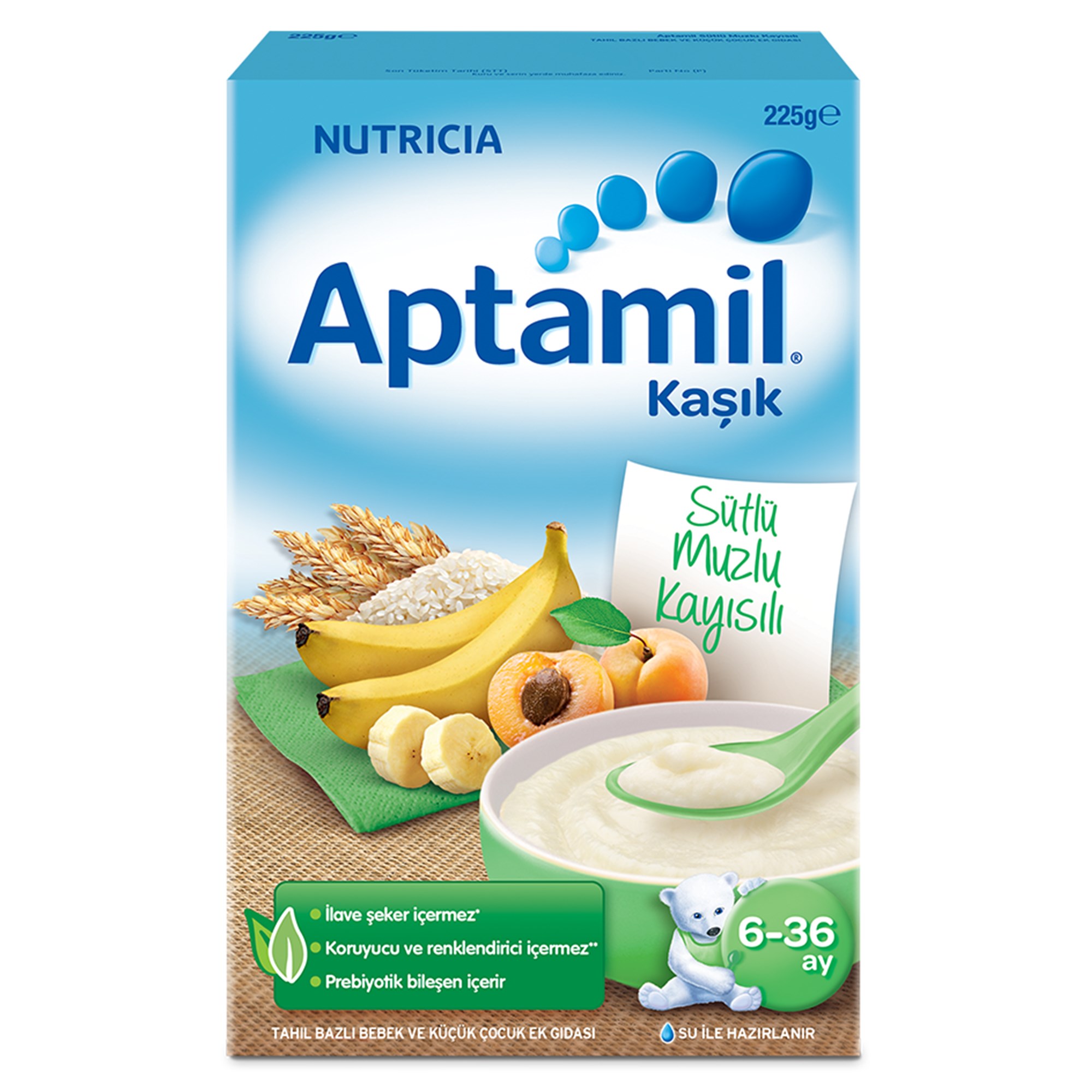 Aptamil Sütlü Muzlu Kayısılı Kaşık Maması 225 g 6-36 Ay 