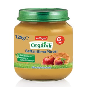 Milupa Organik Şeftali Elma Püresi 125 g 6+ Ay 