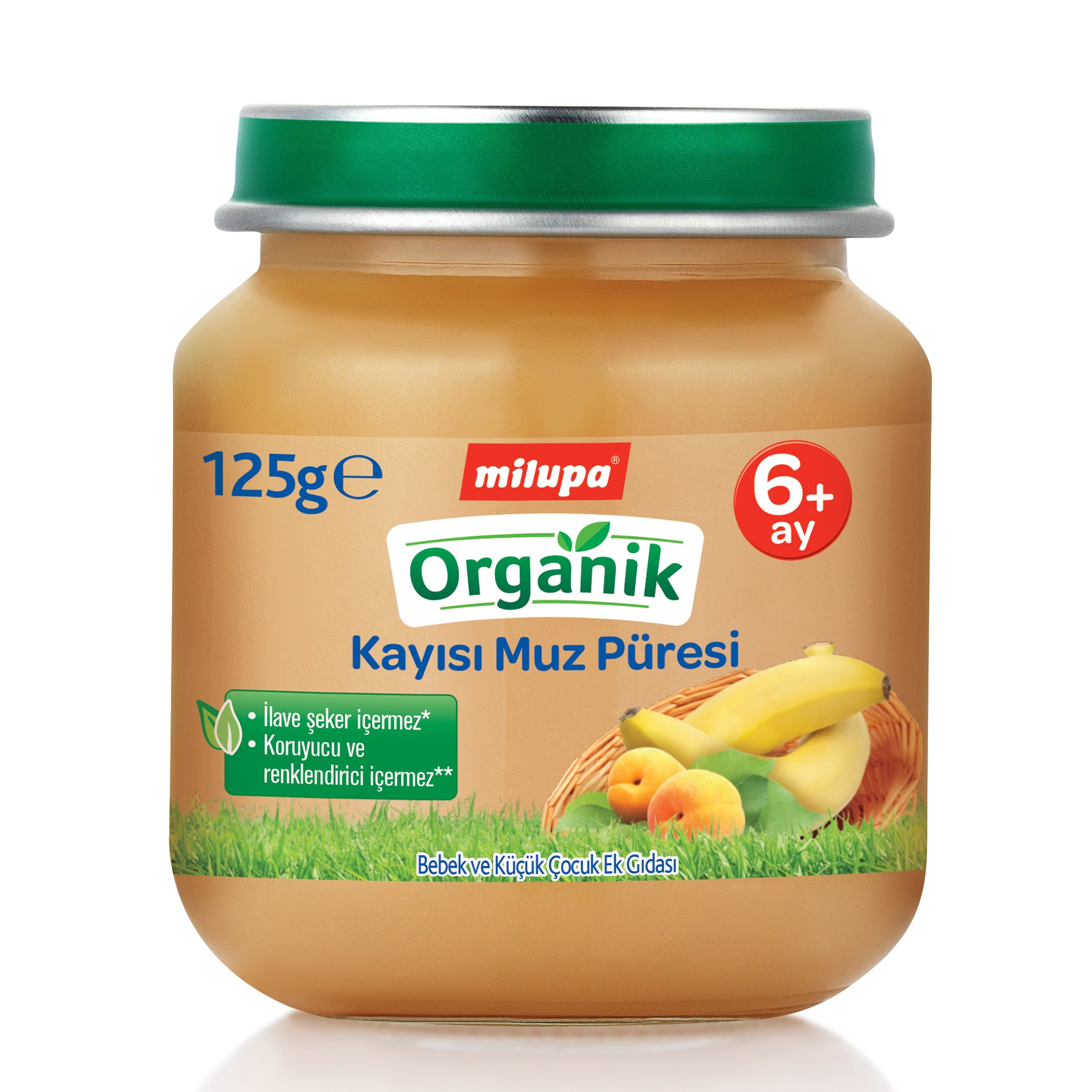 Milupa Organik Kayısı Muz Püresi 125 g 6+ Ay 