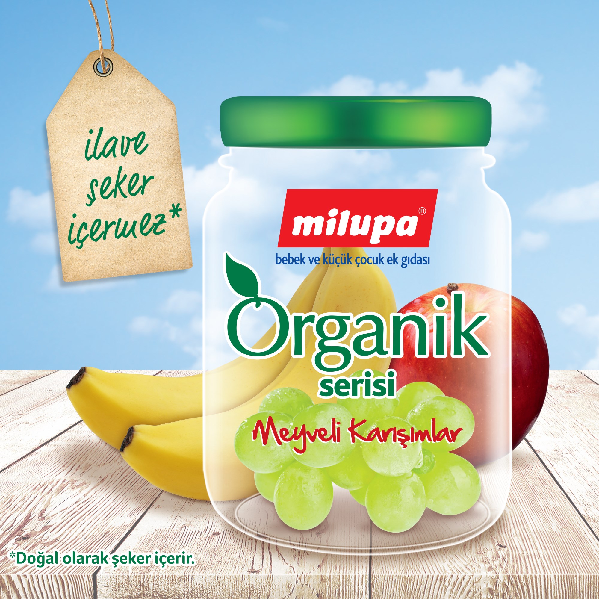 Milupa Organik Kayısı Muz Püresi 125 g 6+ Ay 