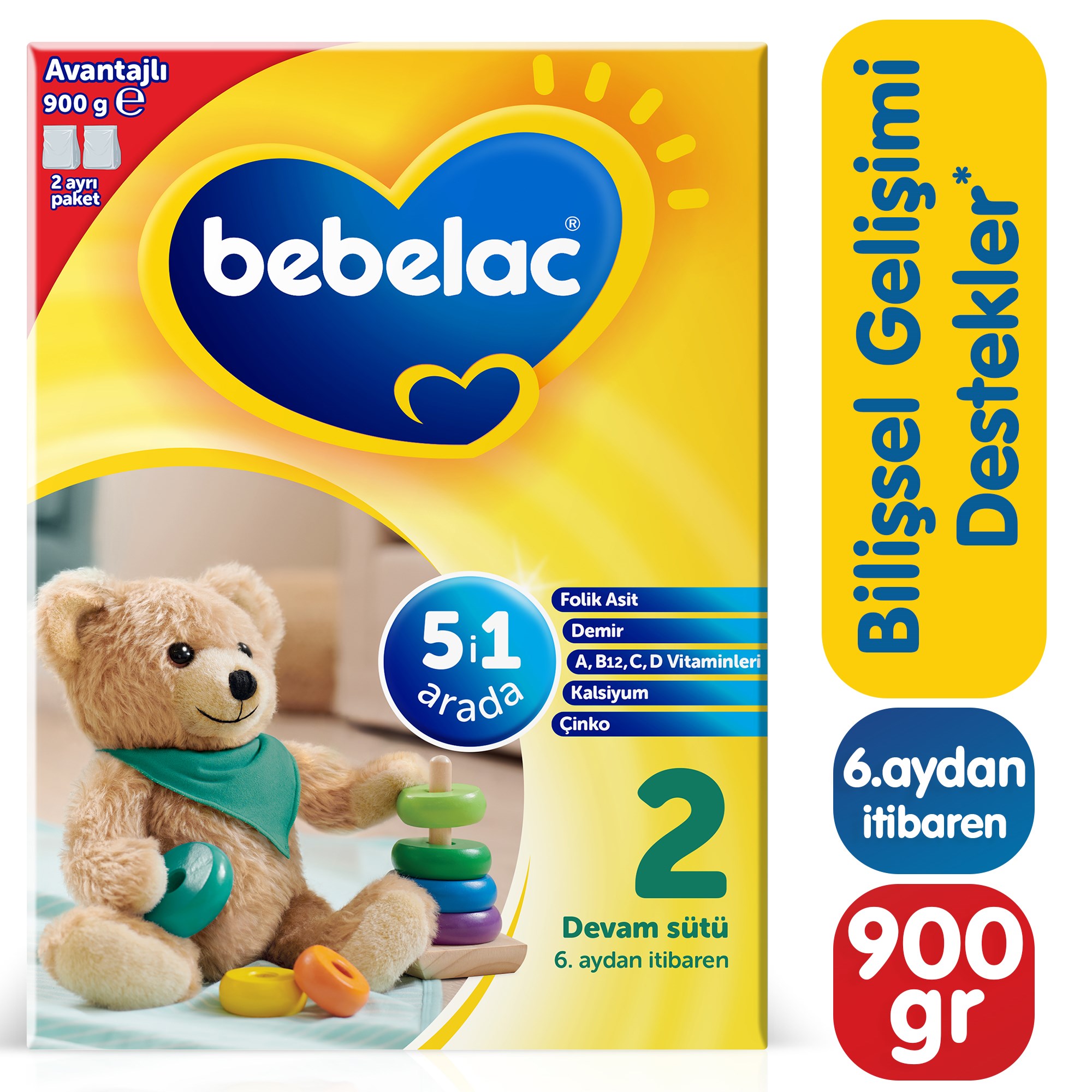 Bebelac 2 Devam Sütü 900 g 6-9 Ay 
