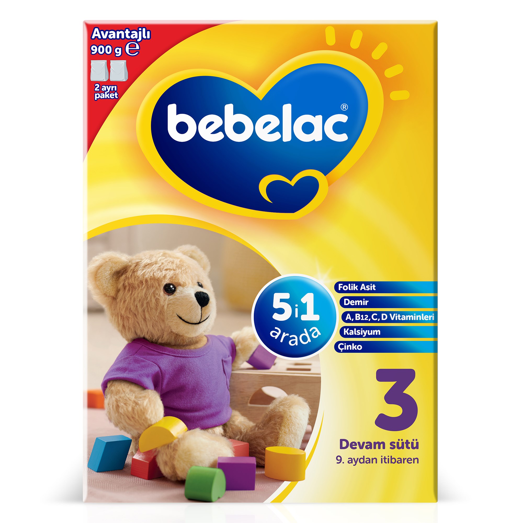 Bebelac 3 Devam Sütü 900 g 9-12 Ay 