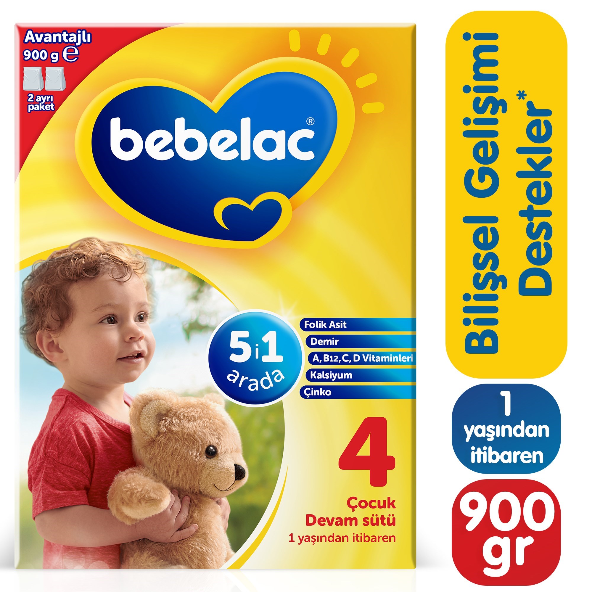 Bebelac 4 Çocuk Devam Sütü 900 g 1 Yaş+ 