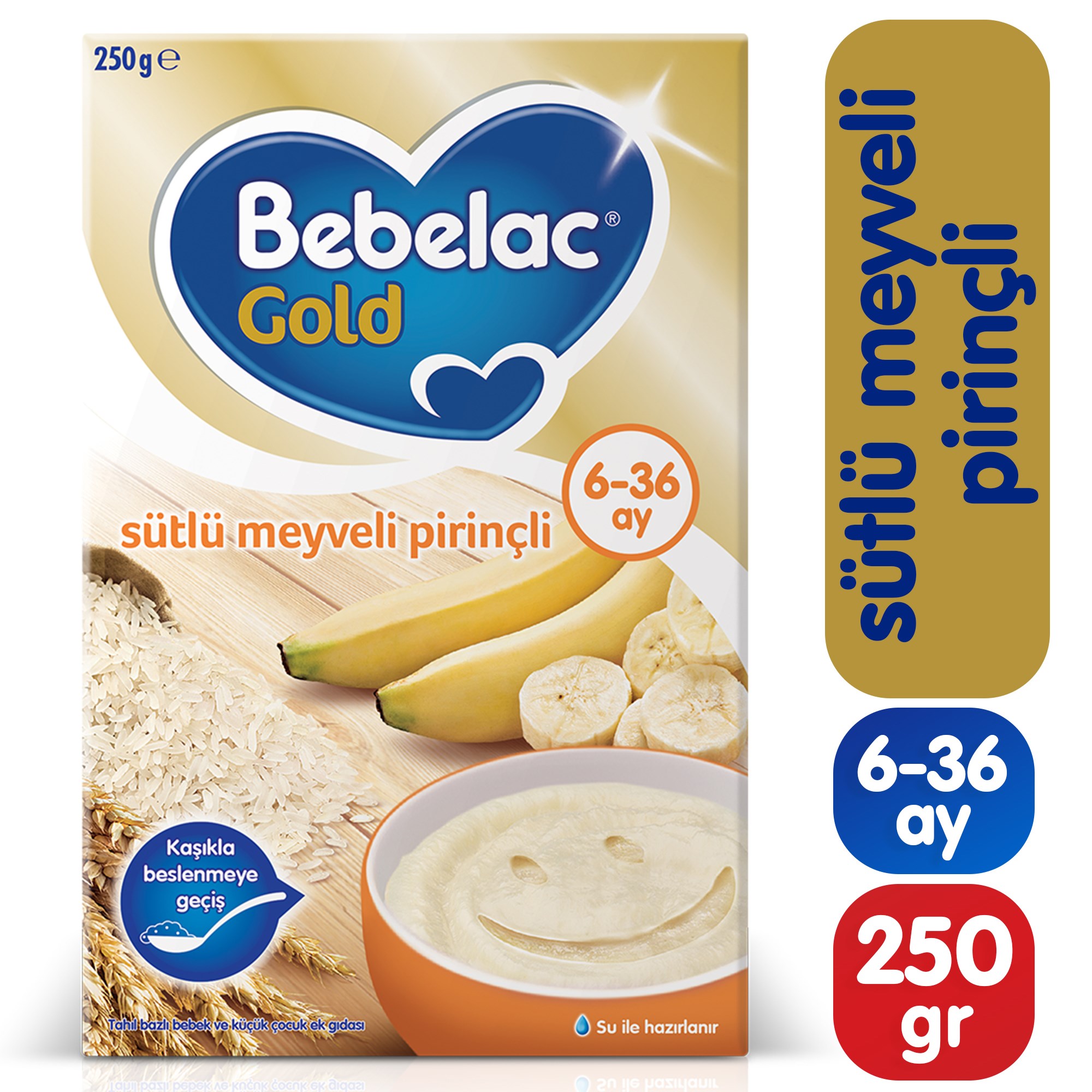Bebelac Gold Sütlü Meyveli Pirinçli Kaşık Maması 250 g 