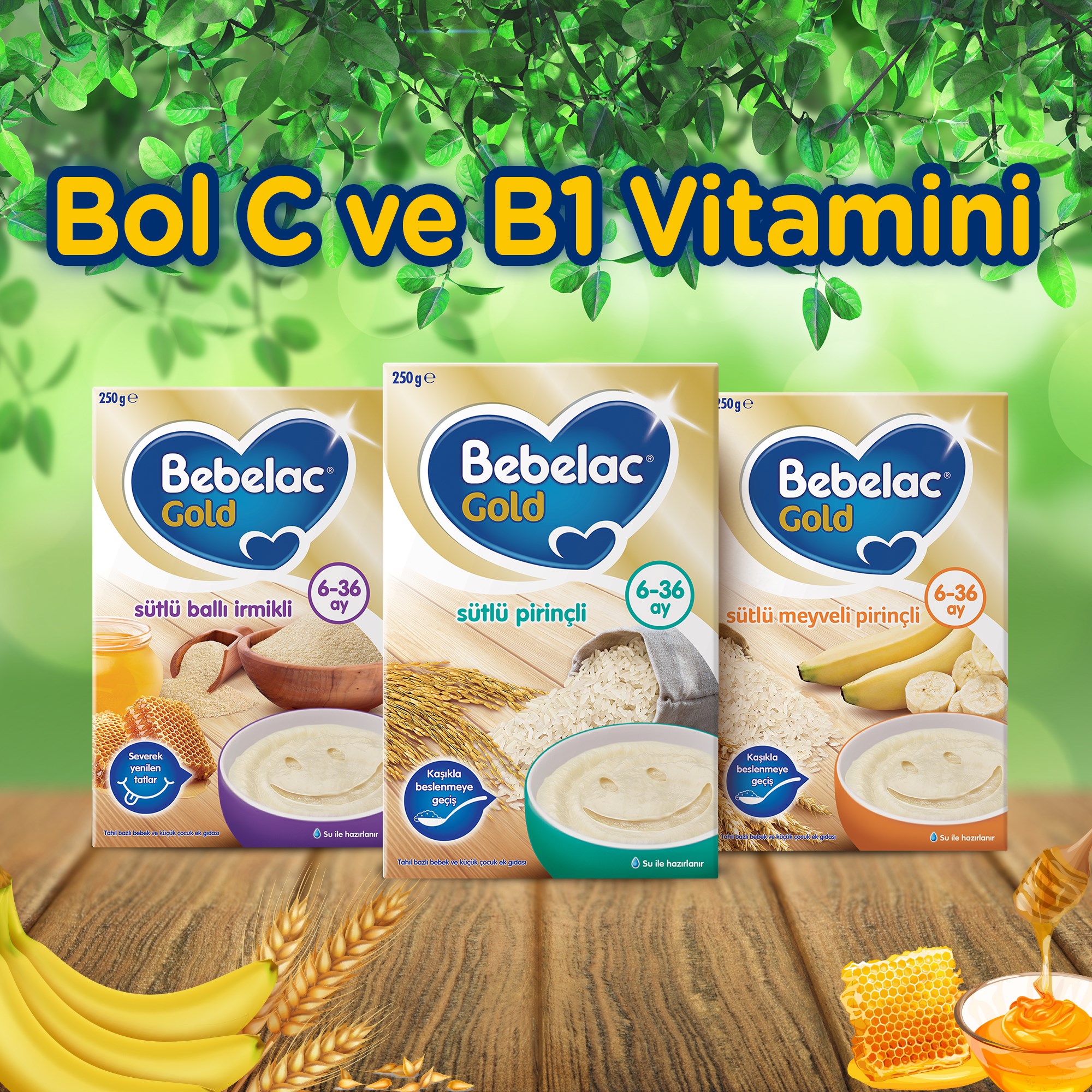 Bebelac Gold Sütlü Meyveli Pirinçli Kaşık Maması 250 g 