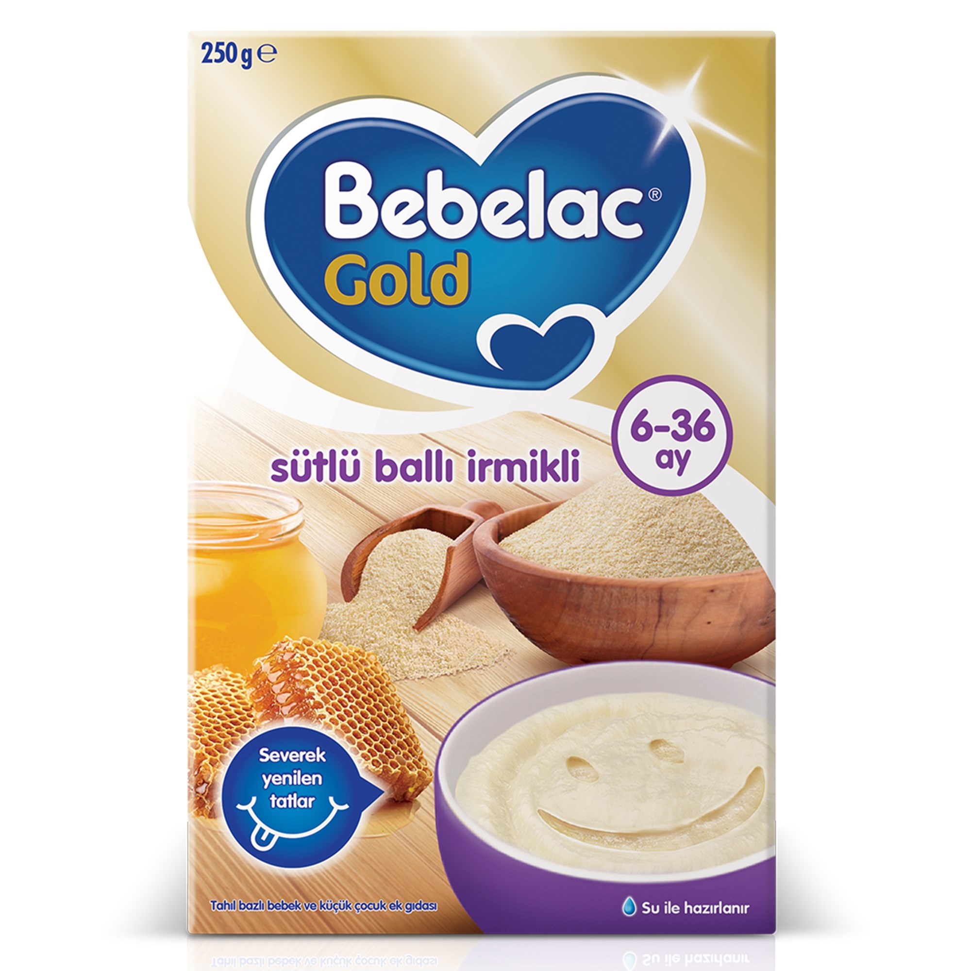 Bebelac Gold Sütlü Ballı İrmikli Kaşık Maması 250 g 6-36 Ay 