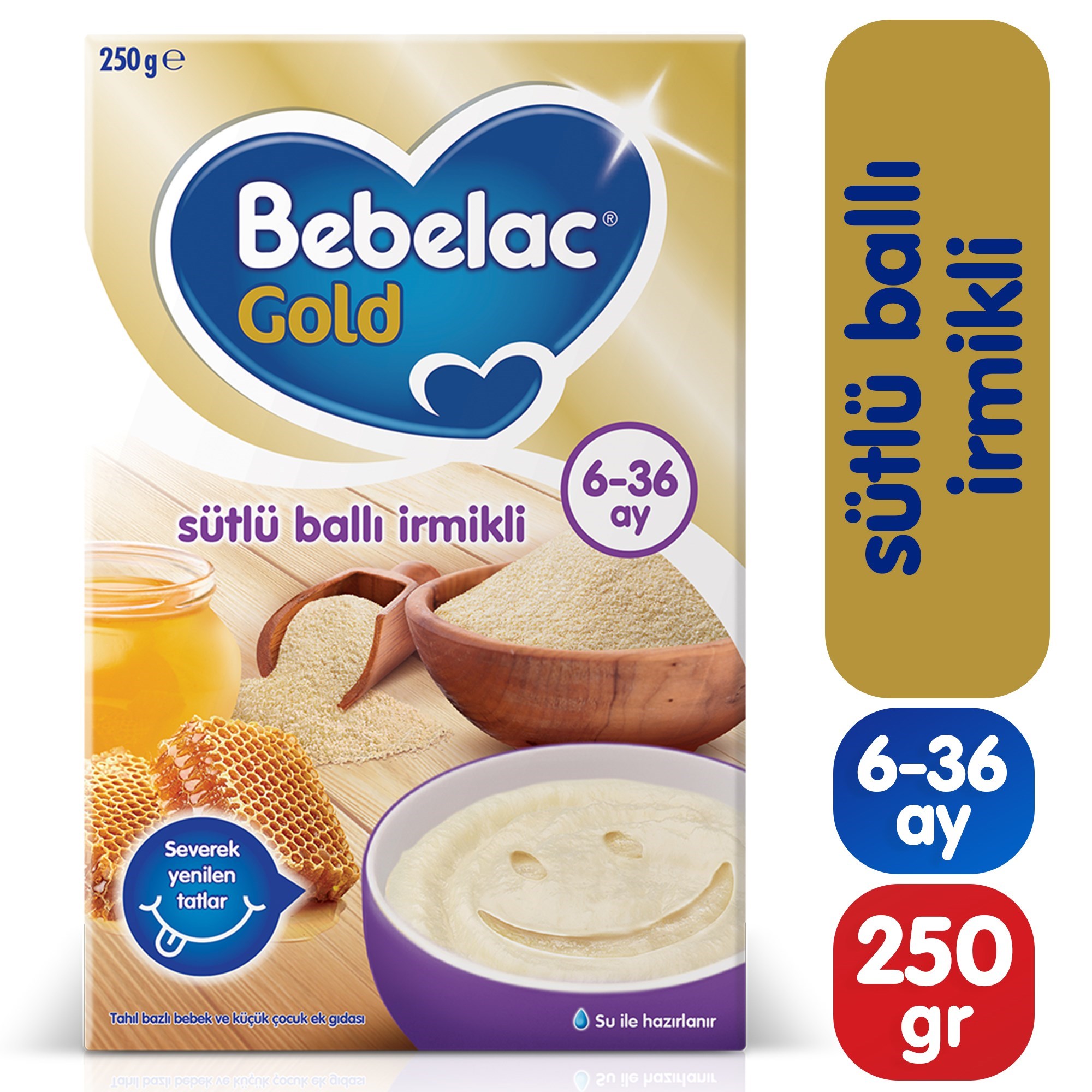 Bebelac Gold Sütlü Ballı İrmikli Kaşık Maması 250 g 6-36 Ay 