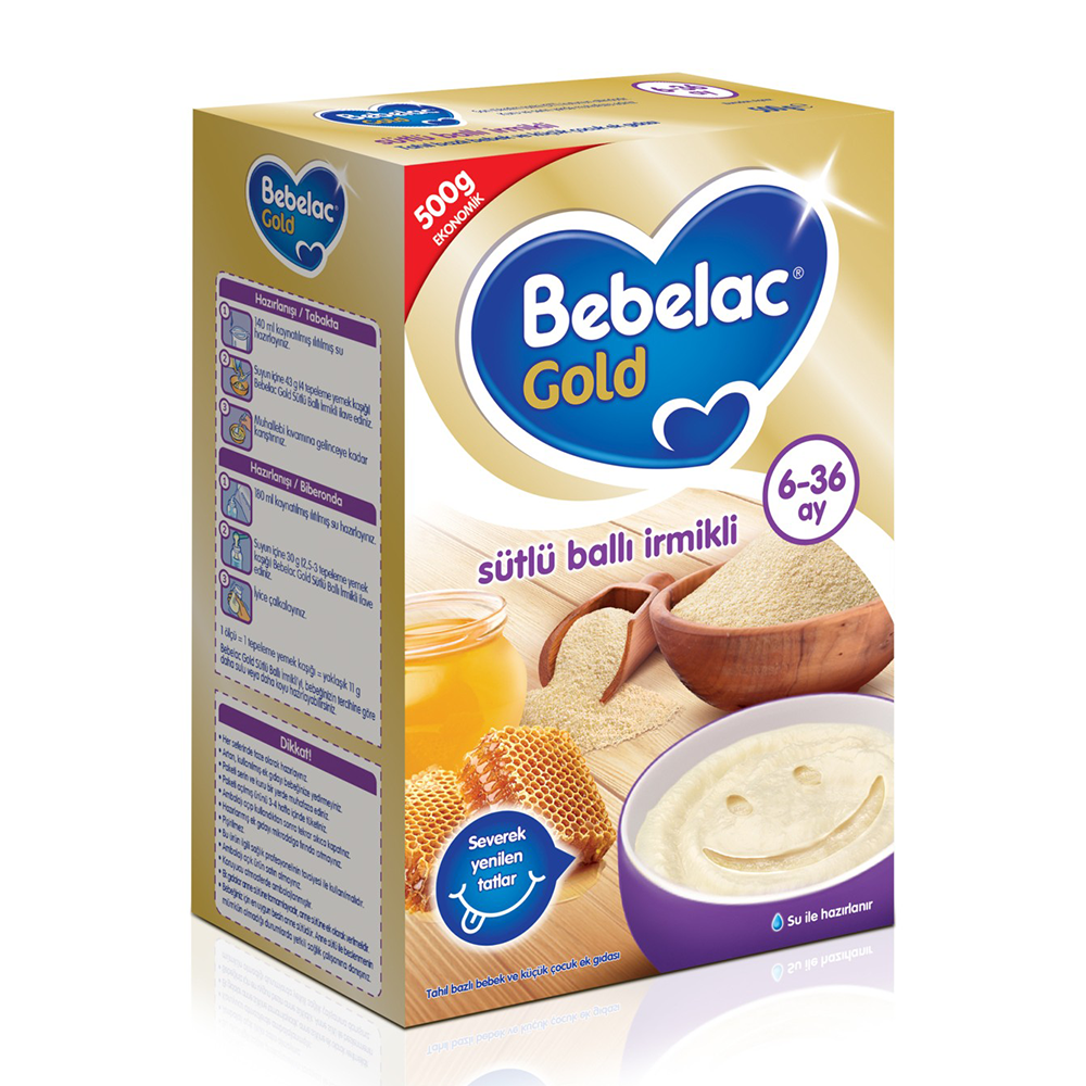 Bebelac Gold Sütlü Ballı İrmikli Kaşık Maması 500 gr 