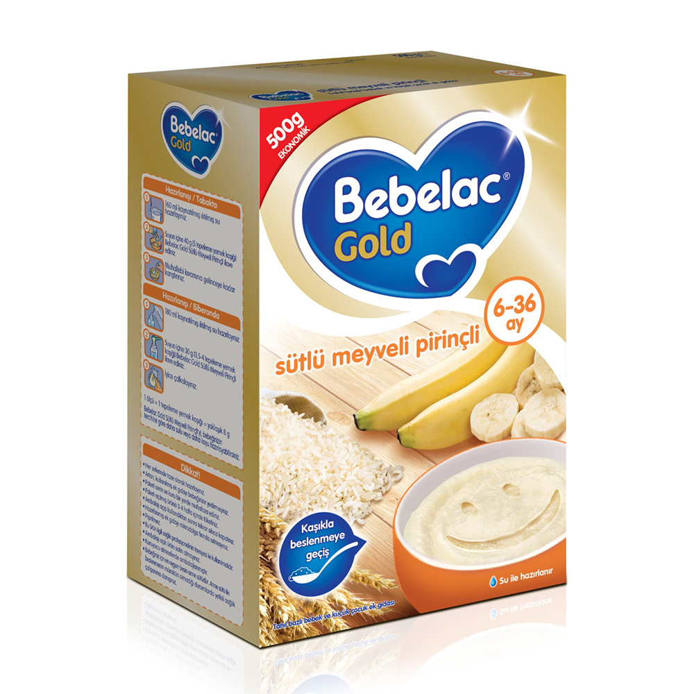 Bebelac Gold Sütlü Meyveli Pirinçli Kaşık Maması 500 gr 