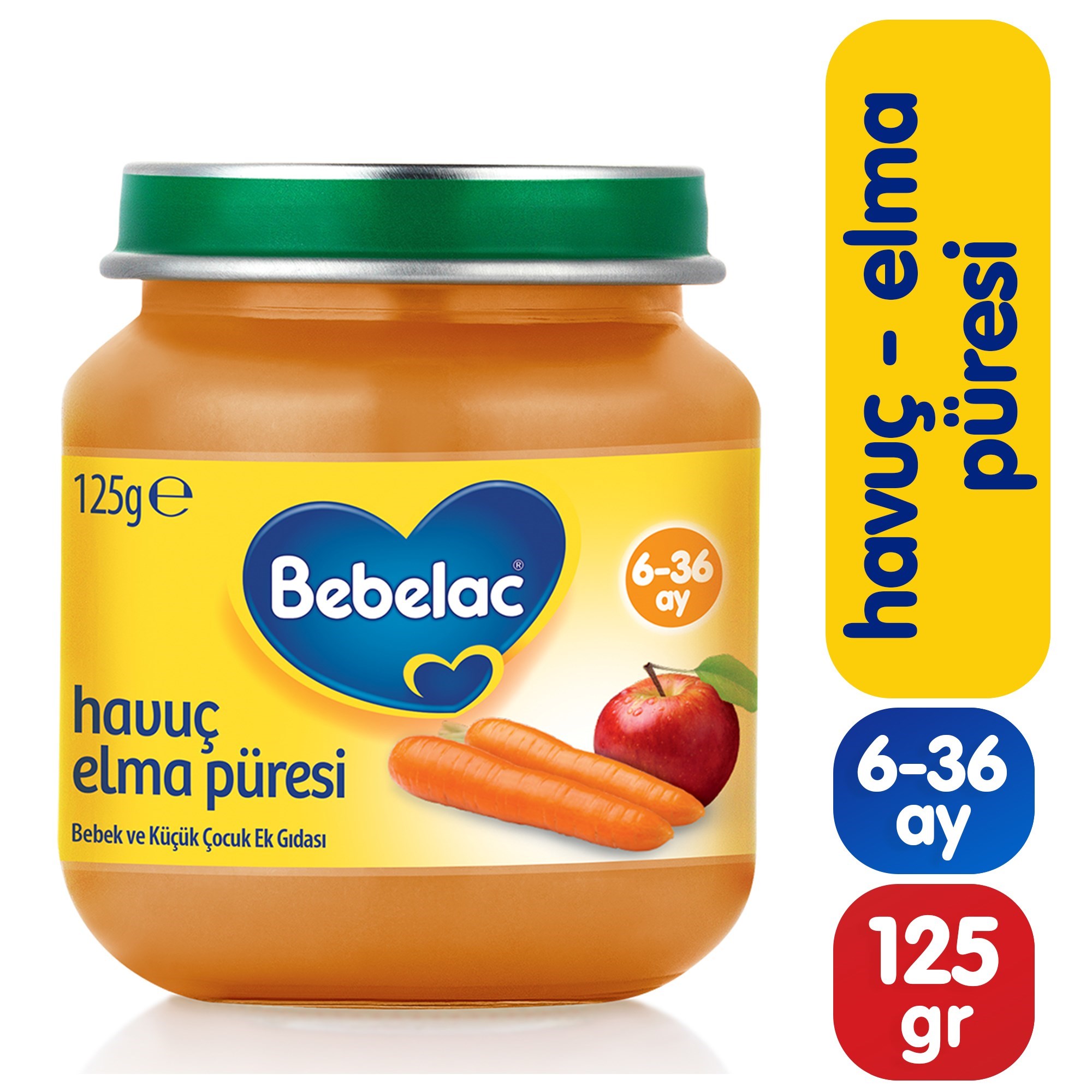 Bebelac Havuç Elma Püresi 125 g 6+ Ay 