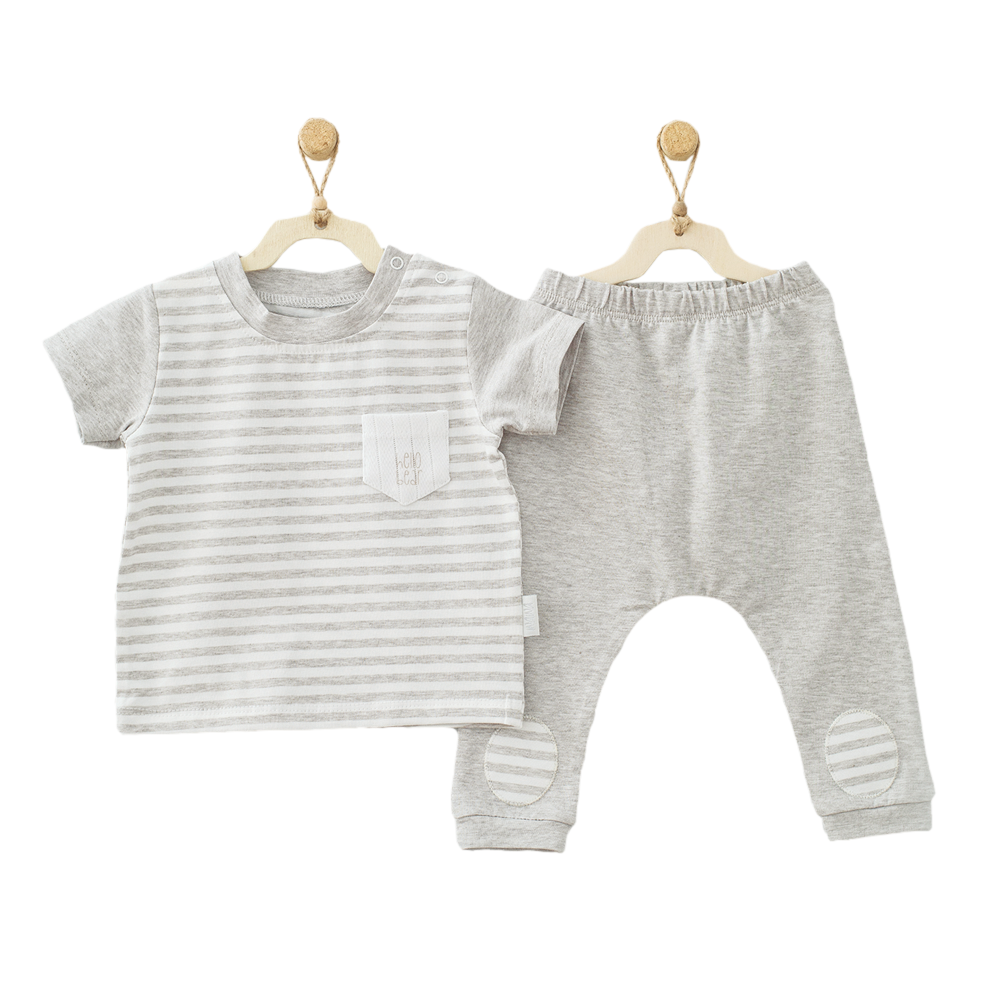 Andywawa Hello Bear 2li Bebek Takımı AC9704 Beige