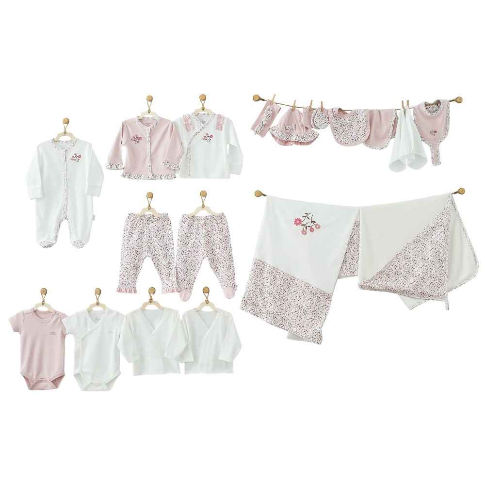 Andywawa Pink Flower 20'li Hastane Çıkış Seti AC9512 Pink