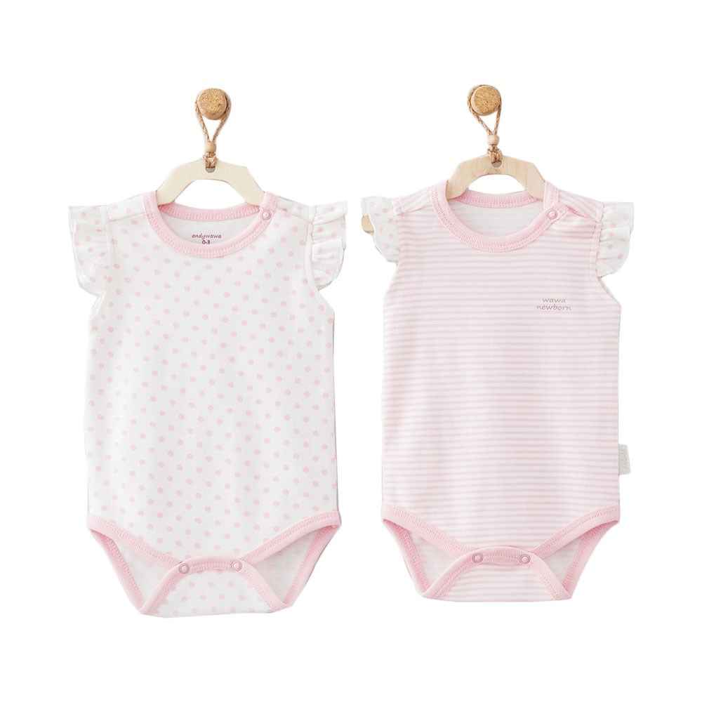 Andywawa Small Beatiful 2'li Bebek Fırfırlı Atlet Body AC9598 Pink