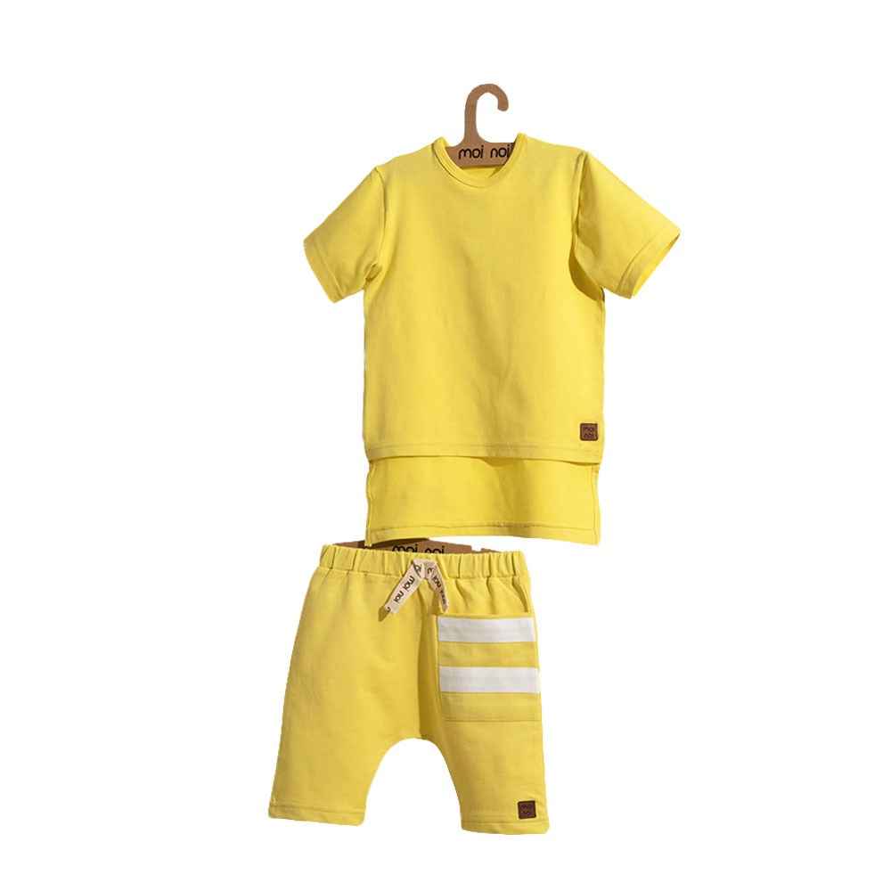 Moi Noi Arkası Uzun Bebe Tshirt Şort Takım 4034-26 Sarı