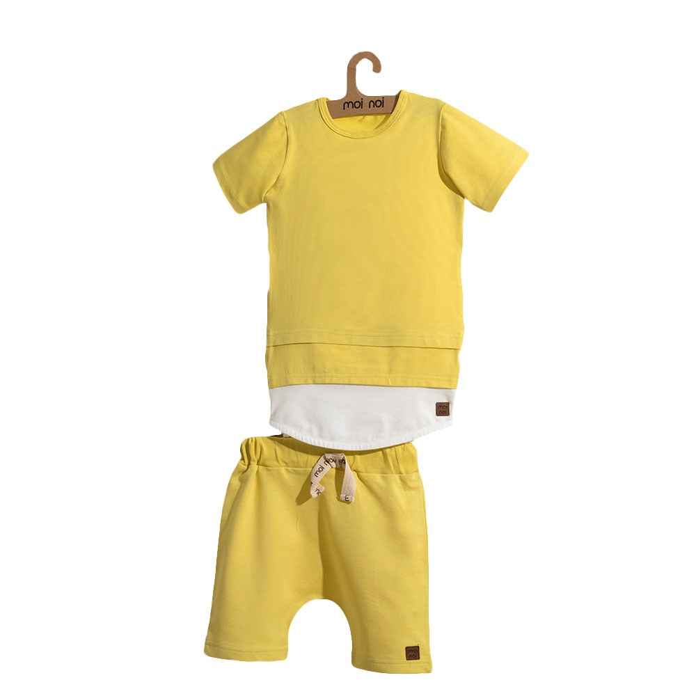 Moi Noi Parçalı Bebe Tshirt Şort Takım 4035-27 Sarı