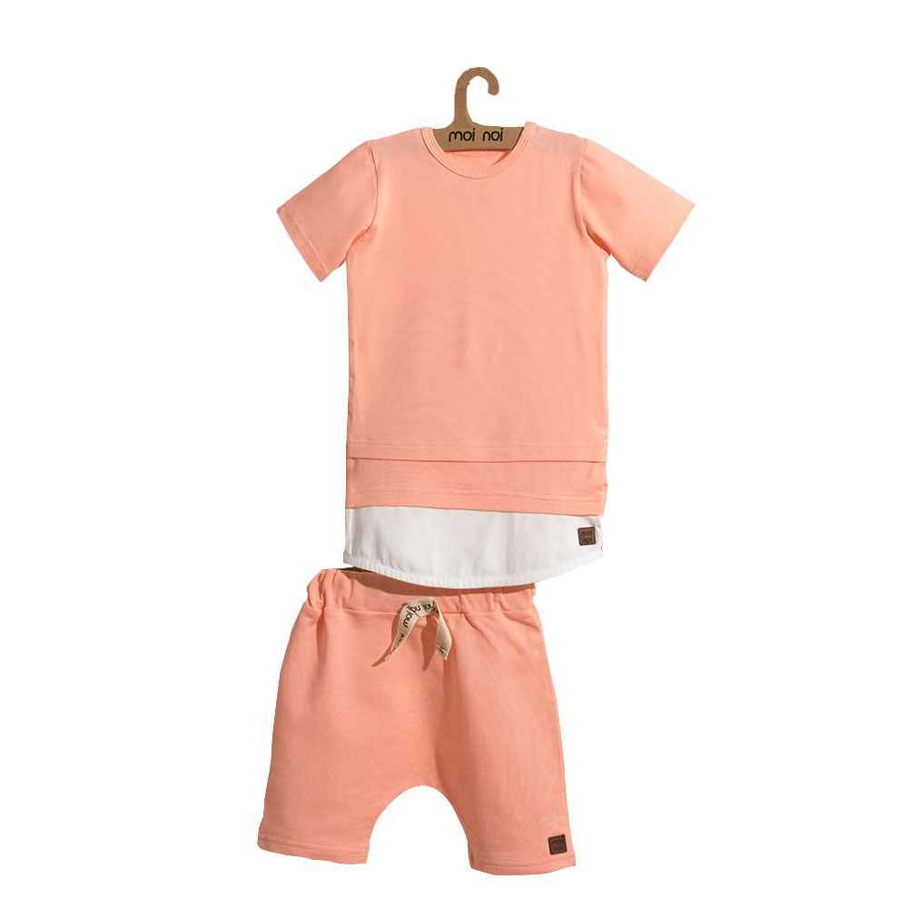Moi Noi Parçalı Bebe Tshirt Şort Takım 4035-27 Somon