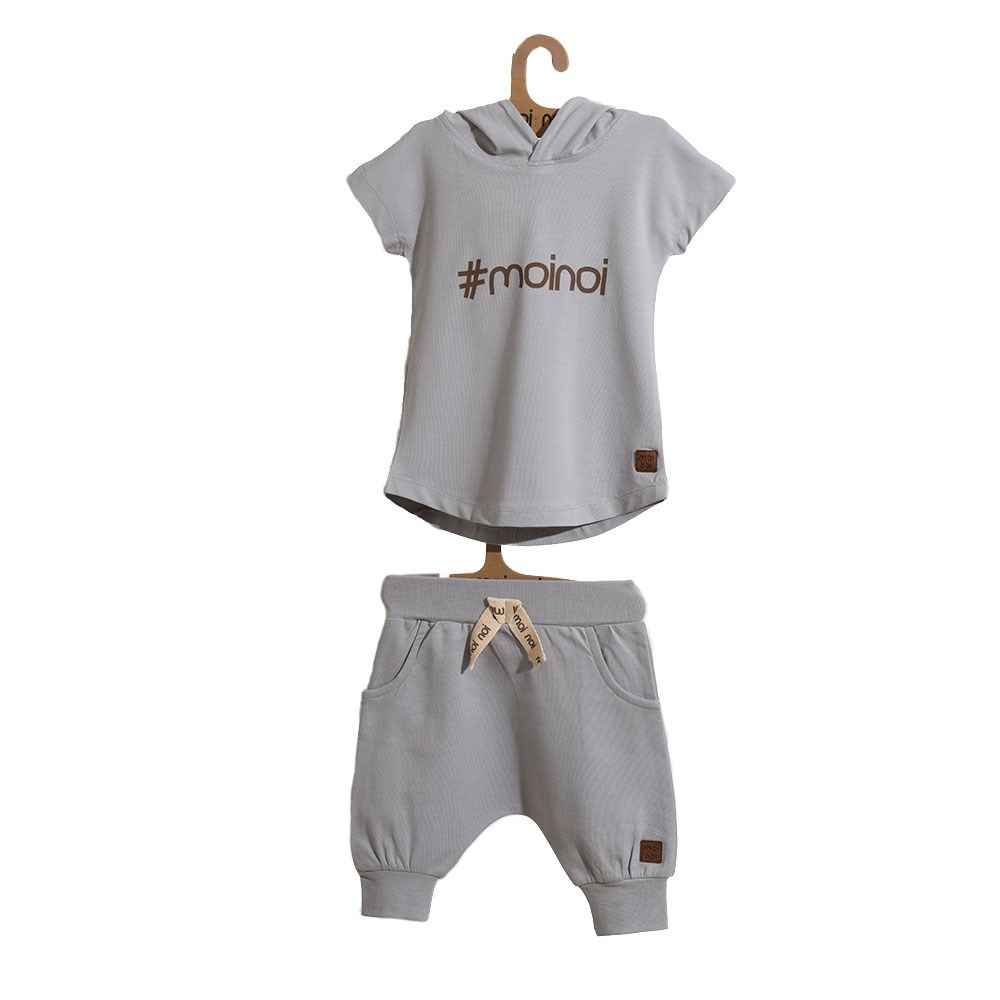 Moi Noi Bebe Tshirt Şort Takım 4036-28 Gri