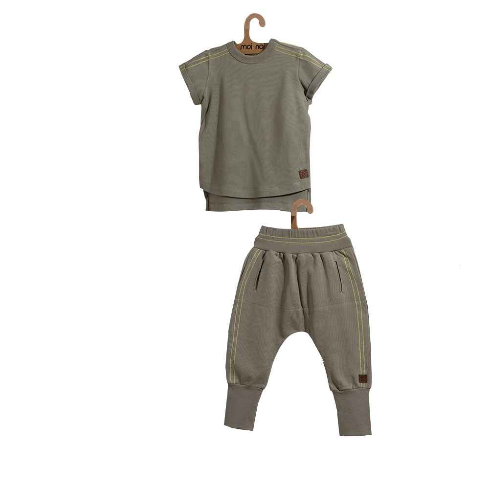 Moi Noi Zincir Dikişli Bebe Tshirt Takım 4046-31 Haki