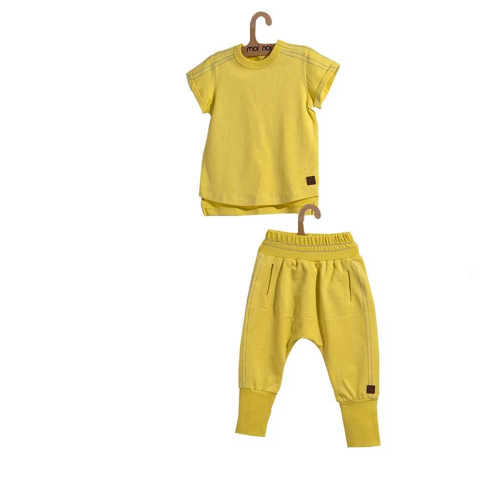 Moi Noi Zincir Dikişli Bebe Tshirt Takım 4046-31 Sarı