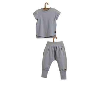 Moi Noi Zincir Dikişli Bebe Tshirt Takım 4046-31 Gri