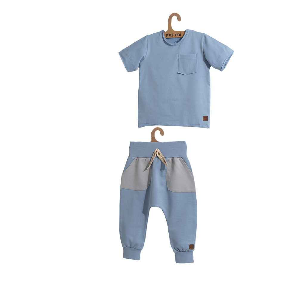 Moi Noi Cepli Bebe Tshirt Takım 4048-30 Mavi