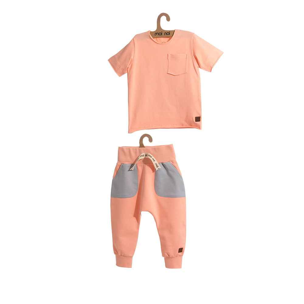 Moi Noi Cepli Bebe Tshirt Takım 4048-30 Somon