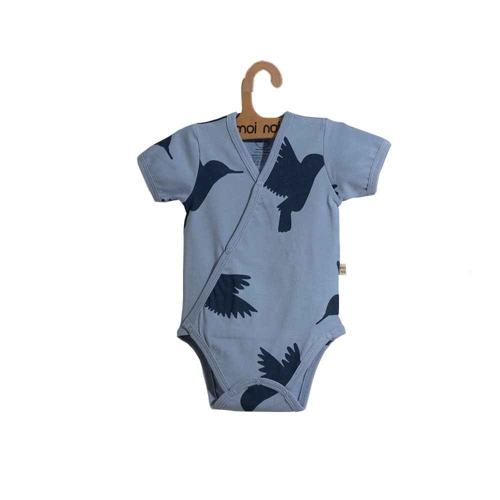 Moi Noi Kruvaze Kısa Kollu Bebek Body 86005 Mavi