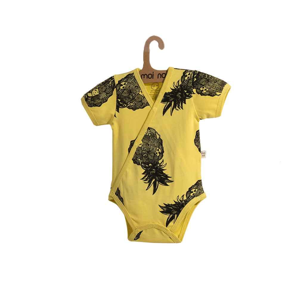 Moi Noi Kruvaze Bebek Kısa Kollu Body 96005 Sarı