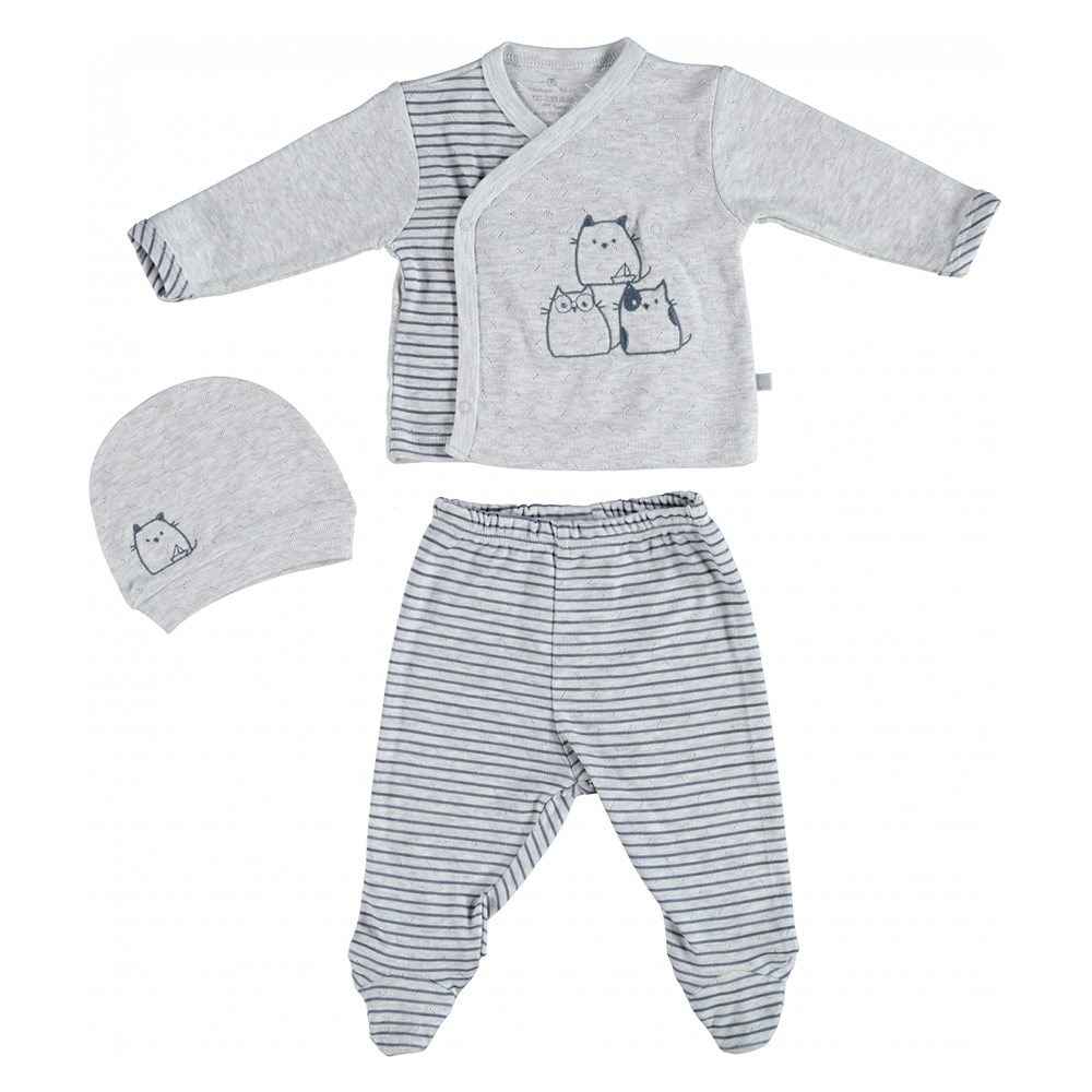Bibaby Cat Friends 3'lü Bebek Zıbın 73122 Gri