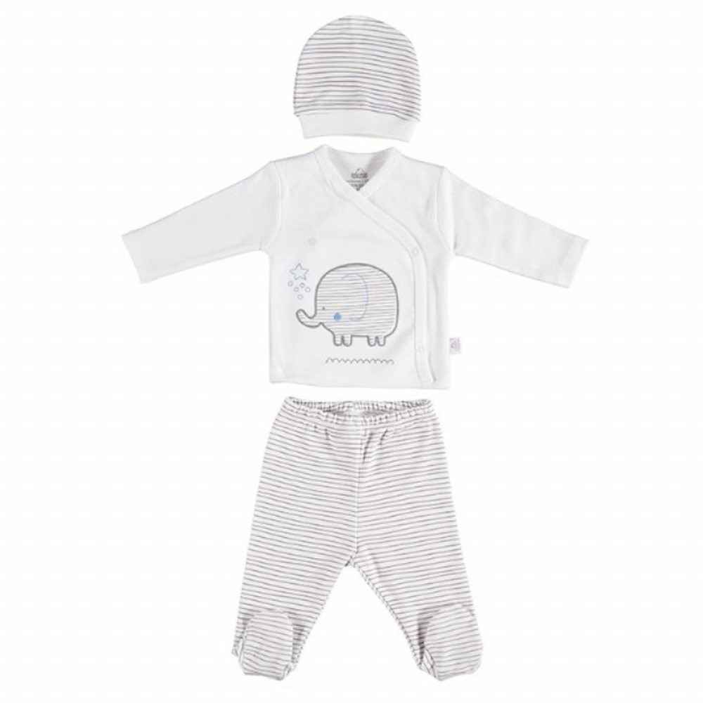 Bibaby Bimini Little Elephant Bebek Alt Üst Takımı 73131 Ekru