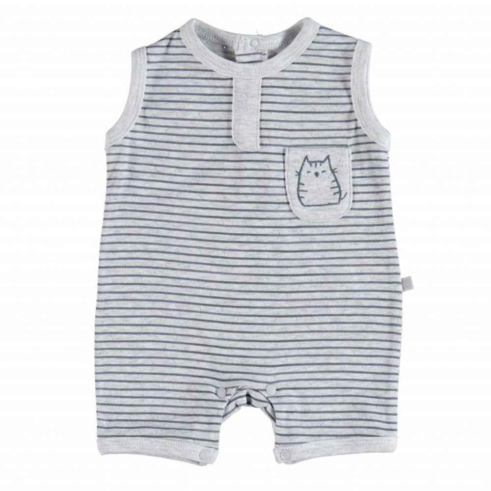 Bibaby Cat Friends Bebek Şort Tulum 60338 Gri