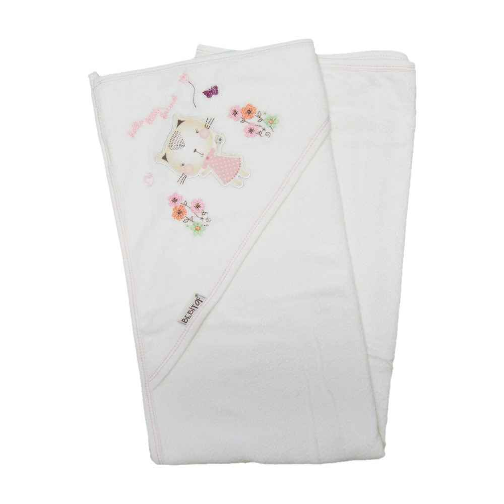Bebitof Kedili Kız Bebek Havlusu 3260 Pembe