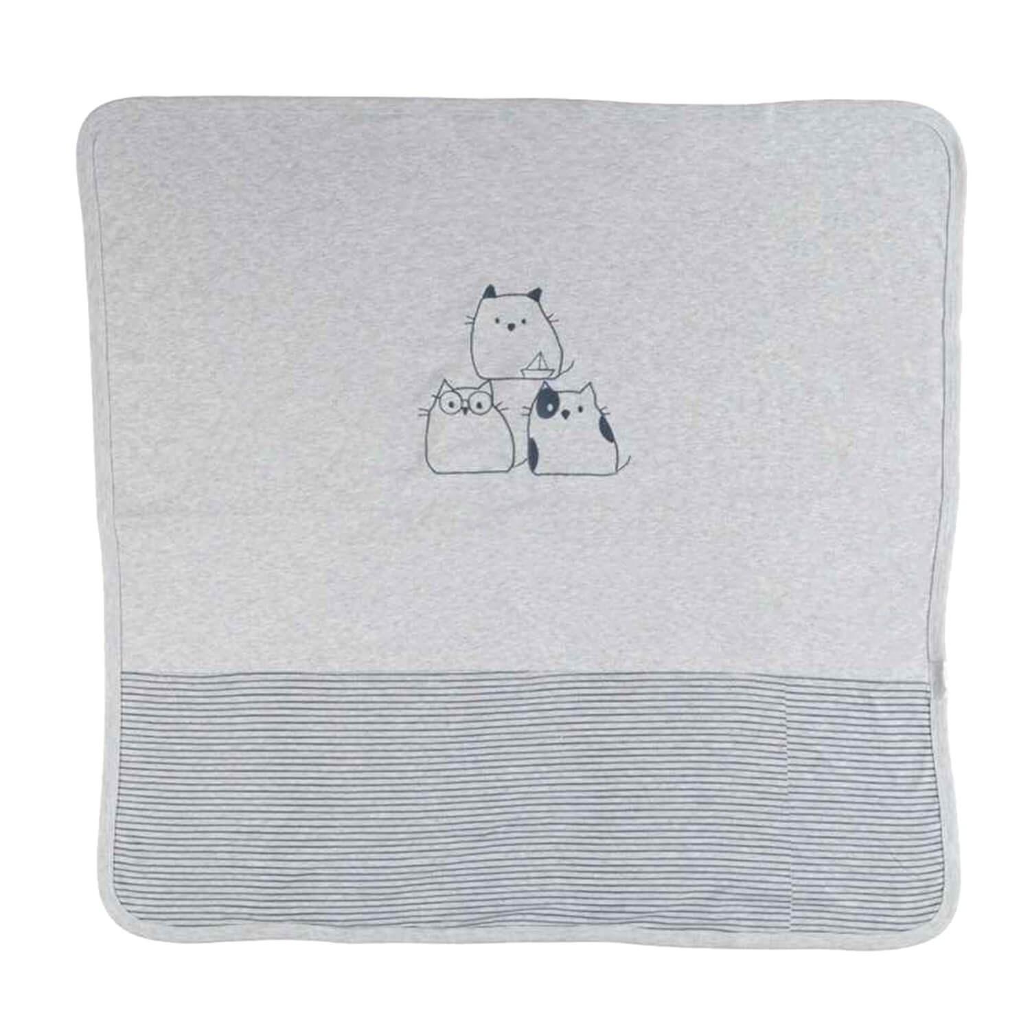 Bibaby Cat Friends Bebek Battaniyesi 64357 Gri-Melanj