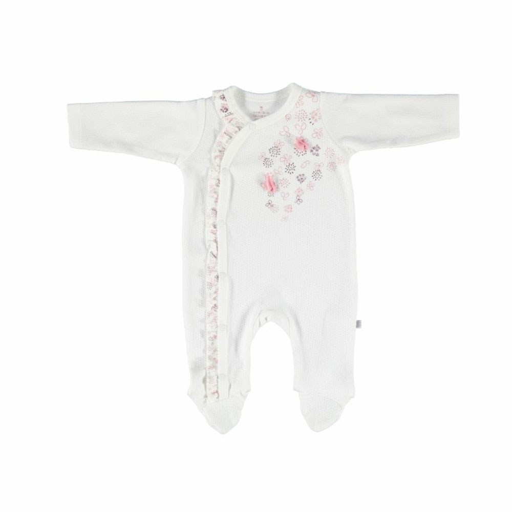 Bibaby Pink Clover Evaze Bebek Tulum 60344 Beyaz