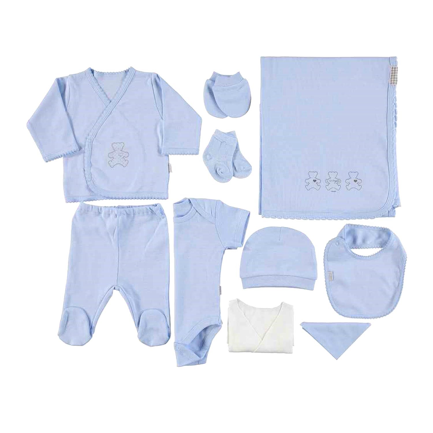 Kitikate Organik 10'lu Bebek Hastane Çıkış Seti S16765 Mavi