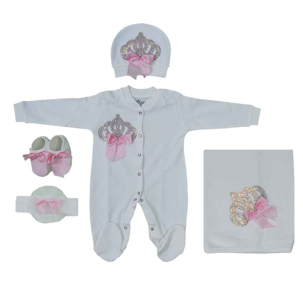 Eda Baby Lüx 5'li Hastane Çıkış Seti Pembe