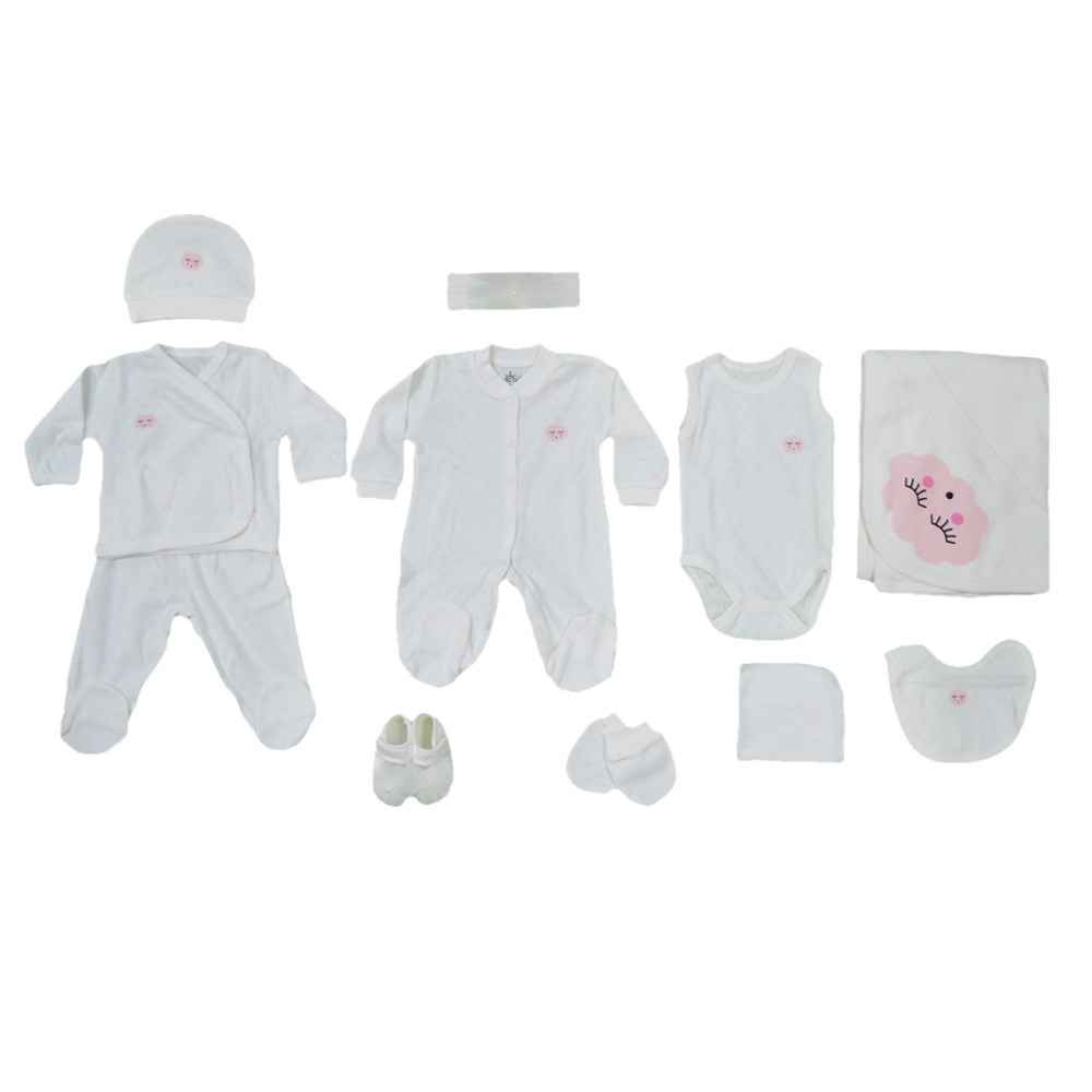 Eda Baby 10'Lu Hastane Çıkış Seti Beyaz-Pembe