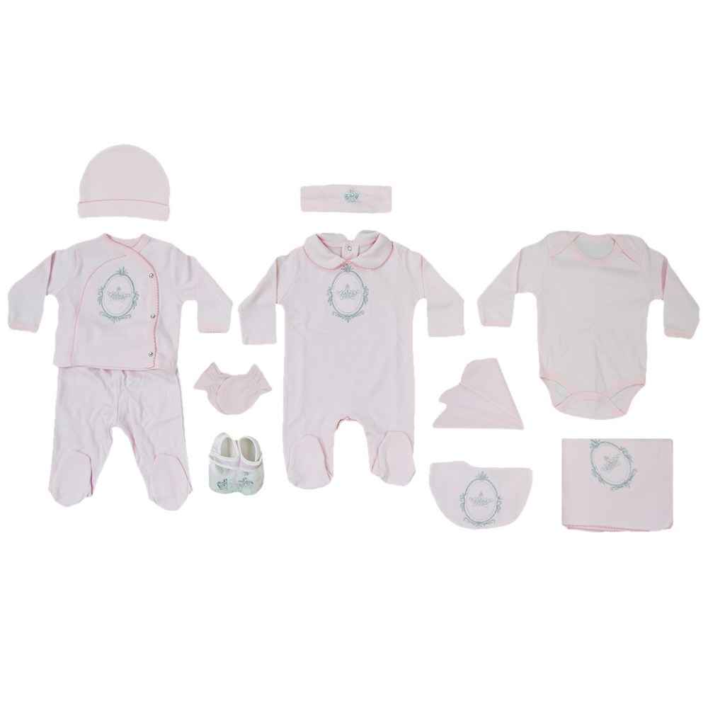 Eda Baby Nakışlı 10'lu Hastane Çıkış Seti Pembe