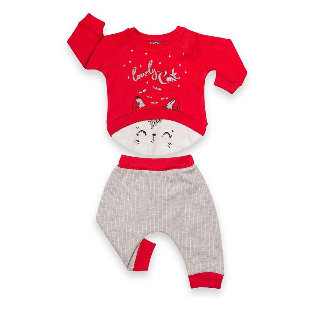 Babycool Lovely Cat 2li Bebek Takımı 44287 Kırmızı