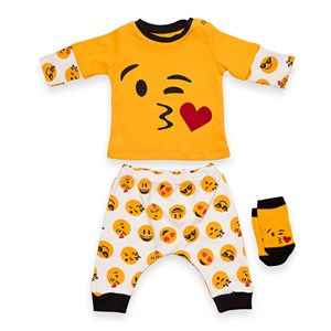 Babycool Emojili 3'lü Bebek Takımı 00259 Hardal