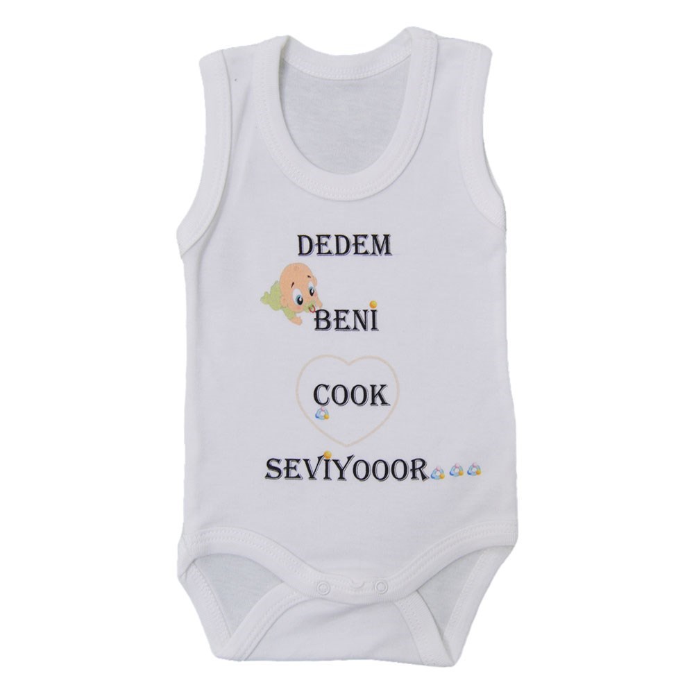 Sebi Bebe 5905 Baskılı Atlet Bebek Body Krem