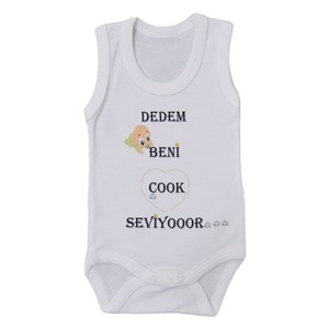 Sebi Bebe 5905 Baskılı Atlet Bebek Body Krem