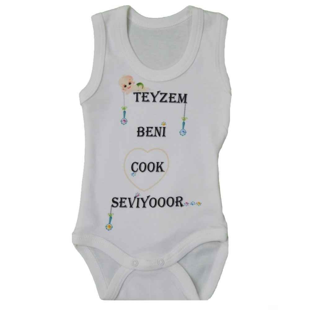 Sebi Bebe 5905 Baskılı Atlet Bebek Body Krem