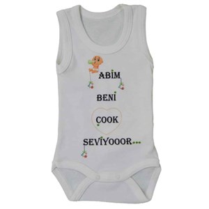 Sebi Bebe 5905 Baskılı Atlet Bebek Body Krem