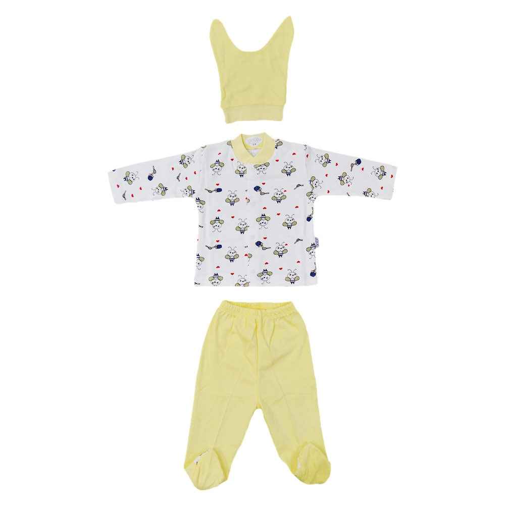 Sebi Bebe Bebek Pijama Takımı 2238 Beyaz-Sarı