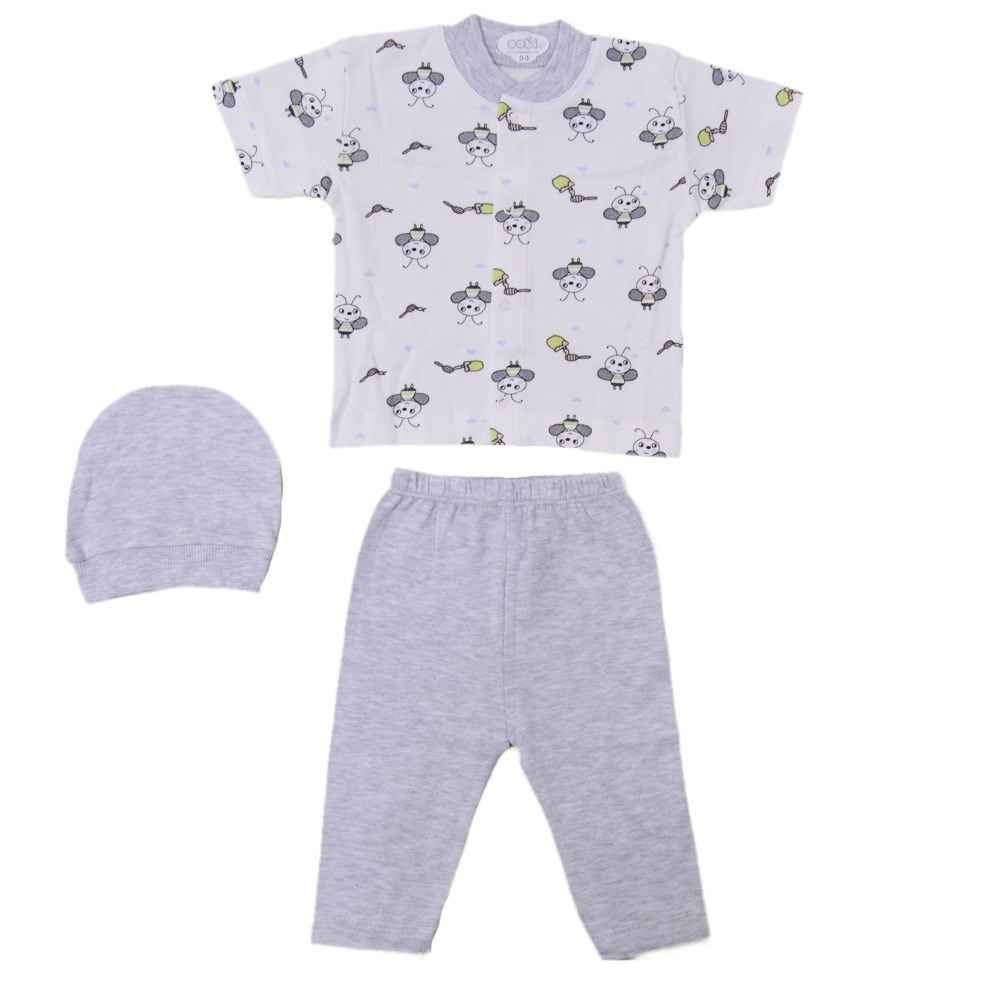 Sebi Bebe Bebek Pijama Takımı 4015 Beyaz-Gri