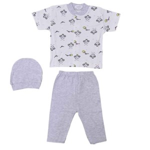Sebi Bebe 3'lü Bebek Tulumu 4015 Beyaz-Gri